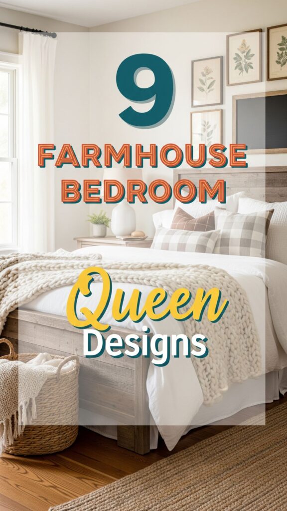 1. 9 Farmhouse Bedroom Queen Designs with Warm Rustic Charm
