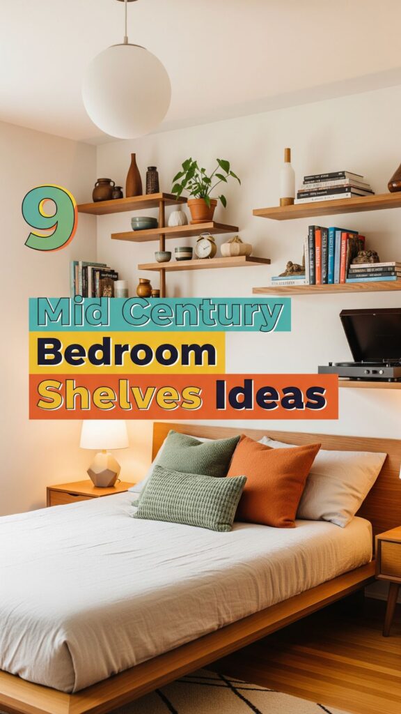 1. 9 Mid Century Bedroom Shelves Ideas for a Retro Cozy Look