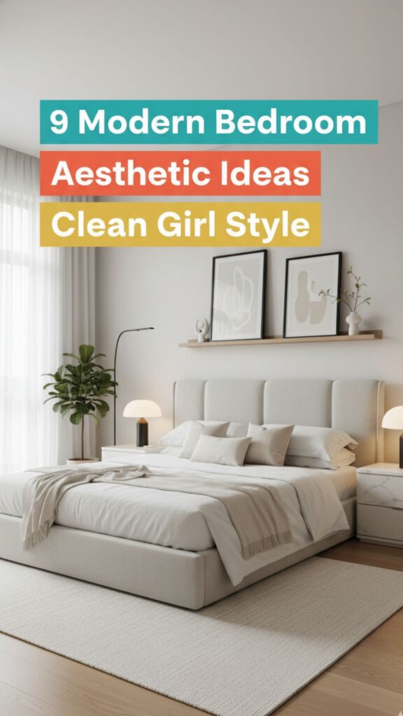1. 9 Sleek Modern Bedroom Aesthetic Clean Girl Decor Ideas
