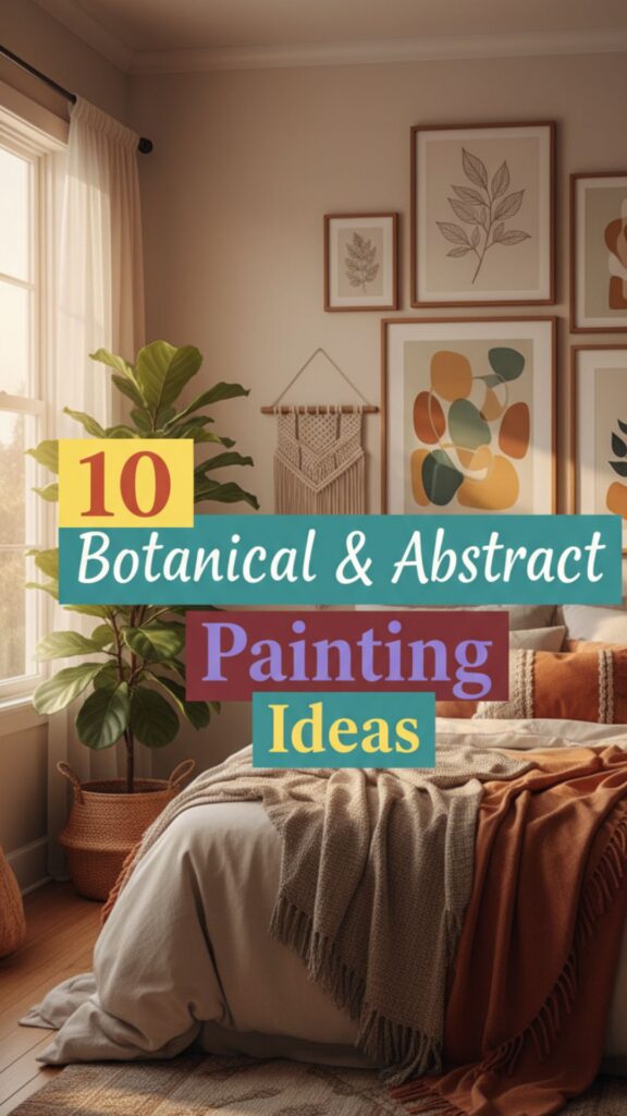 1. 10 Botanical & Abstract Painting Ideas for Boho Aesthetic Bedrooms
