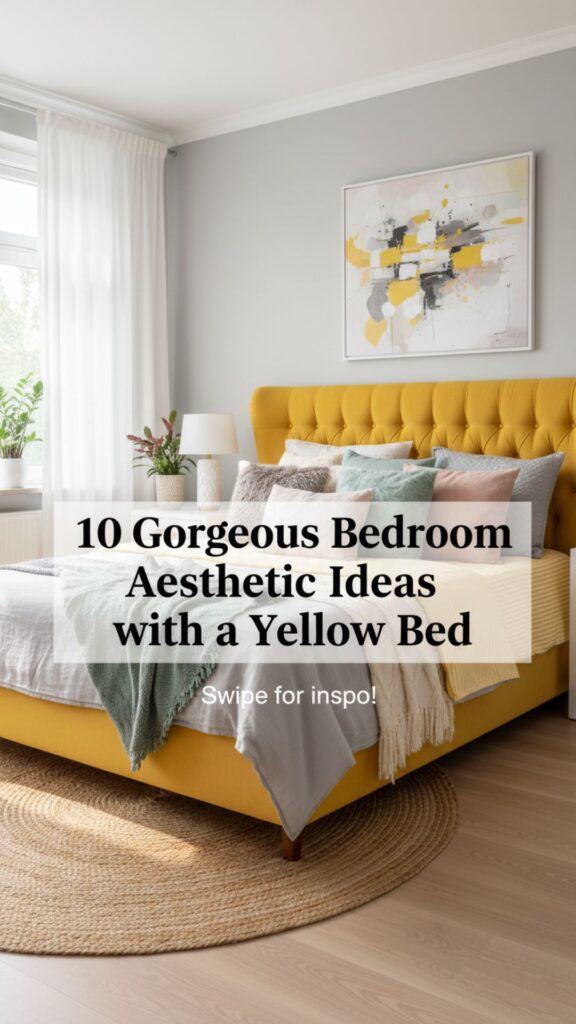1. 10 Gorgeous Bedroom Aesthetic Ideas with a Yellow Bed
