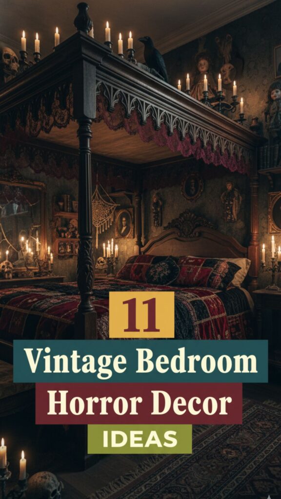 1. 11 Vintage Bedroom Aesthetic Horror Decor
