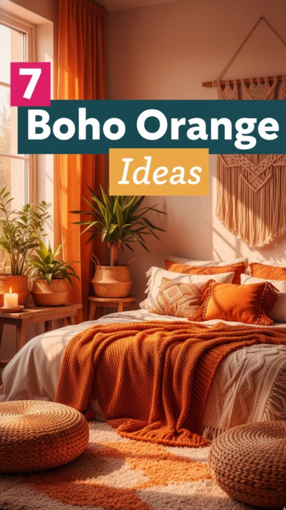 1. 7 Boho Orange Bedroom Ideas for a Warm Earthy Look