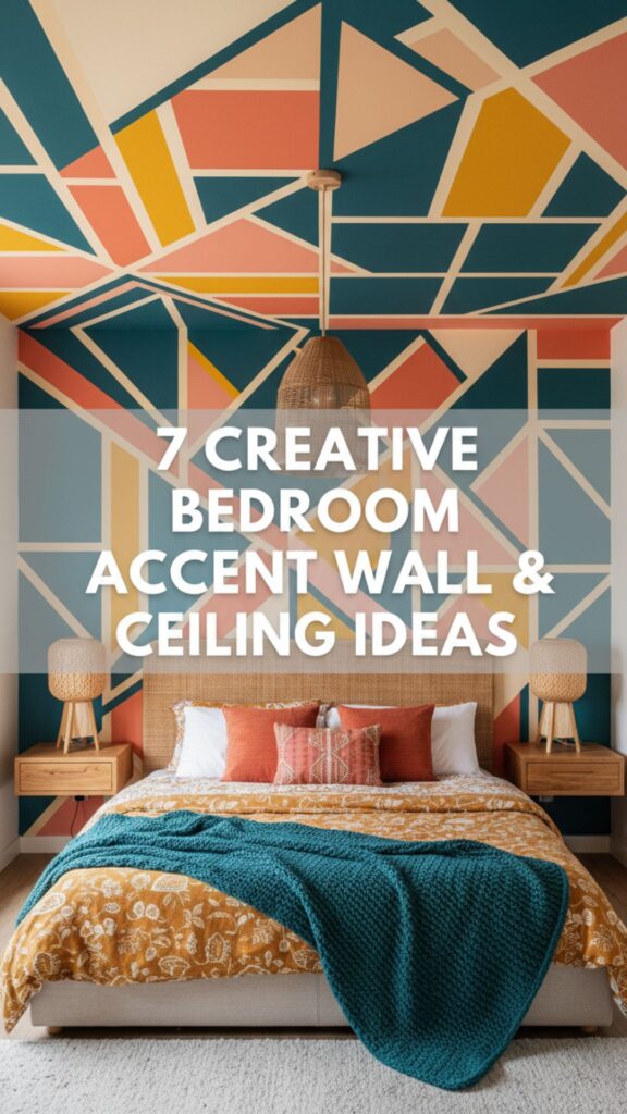 1. 7 Creative Bedroom Accent Wall & Ceiling Trends