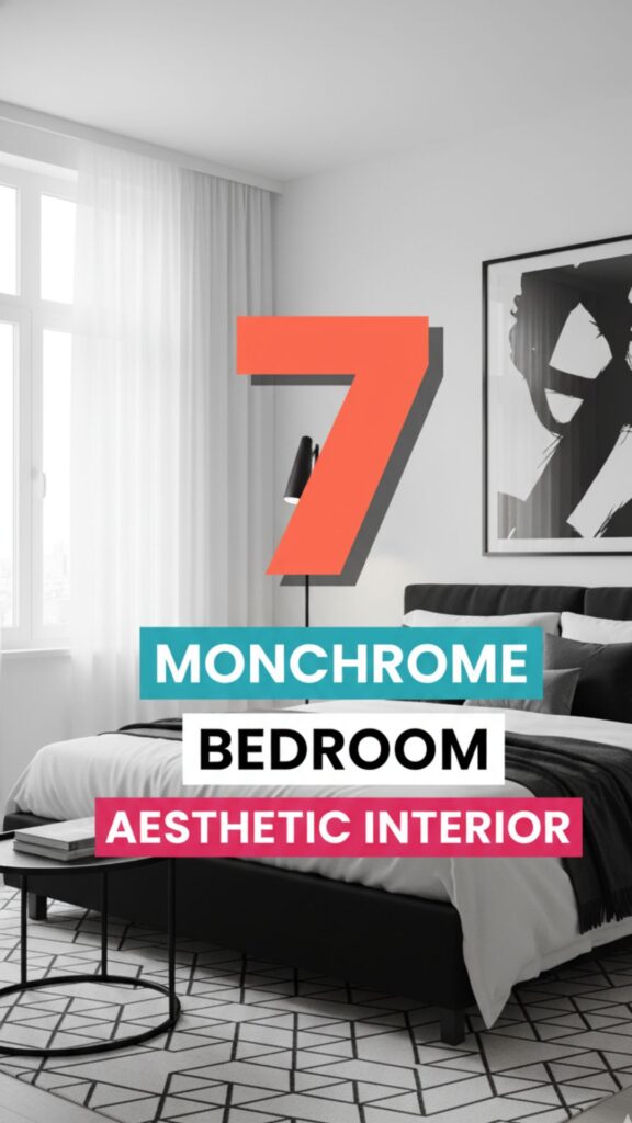 1. 7 Monochrome Bedroom Aesthetic Interior Stylish Simplicity