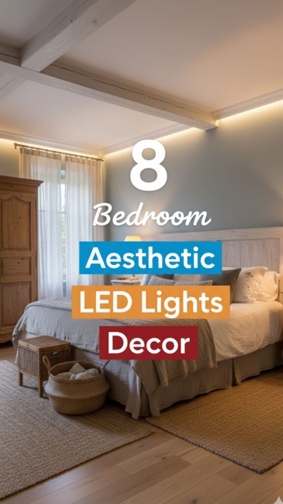 1. 8 Bedroom Aesthetic LED Lights Decor in French Country Style