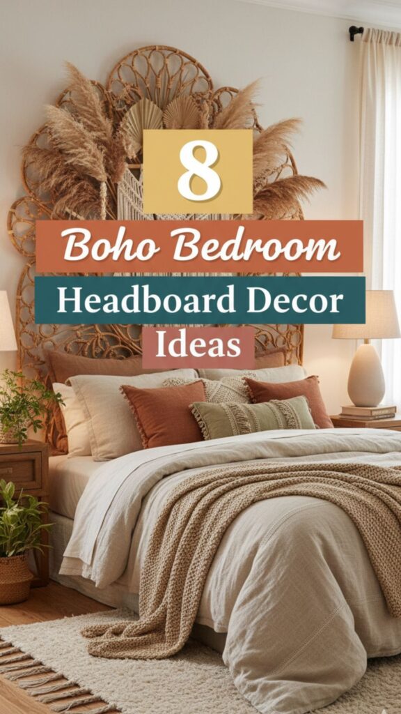 1. 8 Boho Bedroom Aesthetic Headboard Decor Ideas