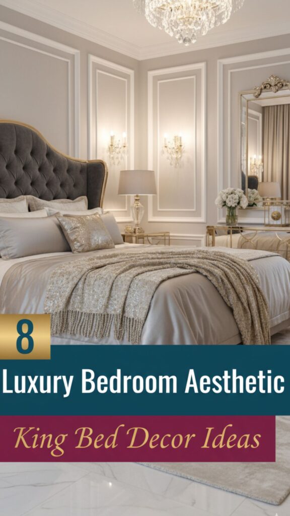 1. 8 Luxury Bedroom Aesthetic King Bed Decor Ideas