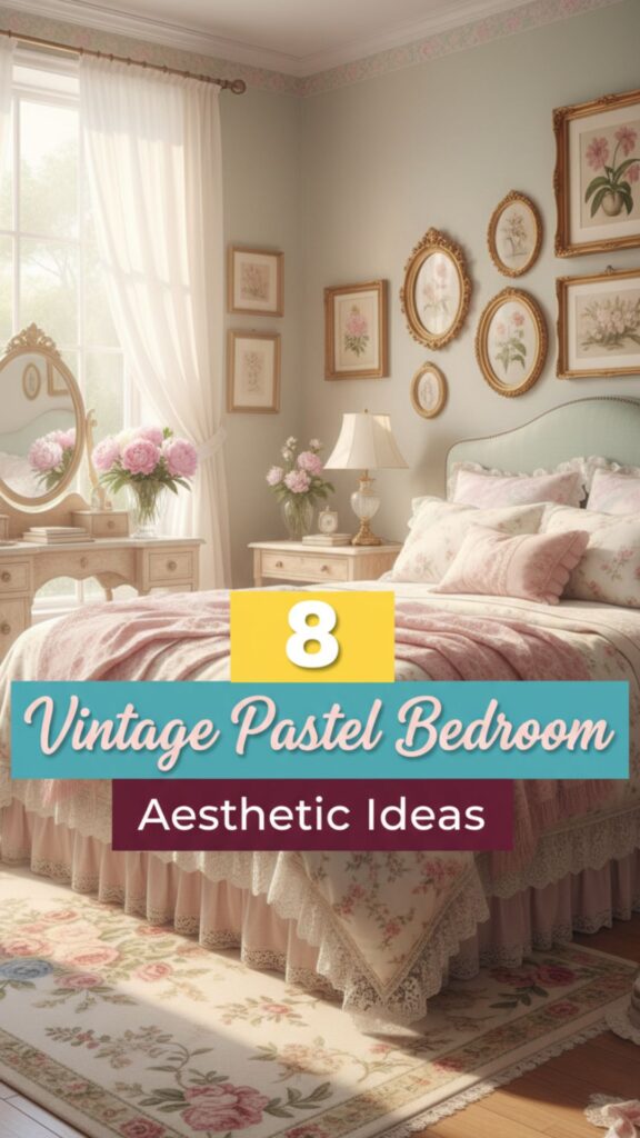 1. 8 Vintage Pastel Bedroom Aesthetic Ideas with a Romantic Touch