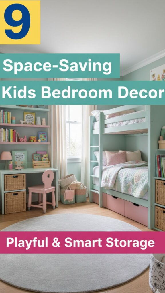 1. 9 Space-Saving Bedroom Aesthetic Kids Decor