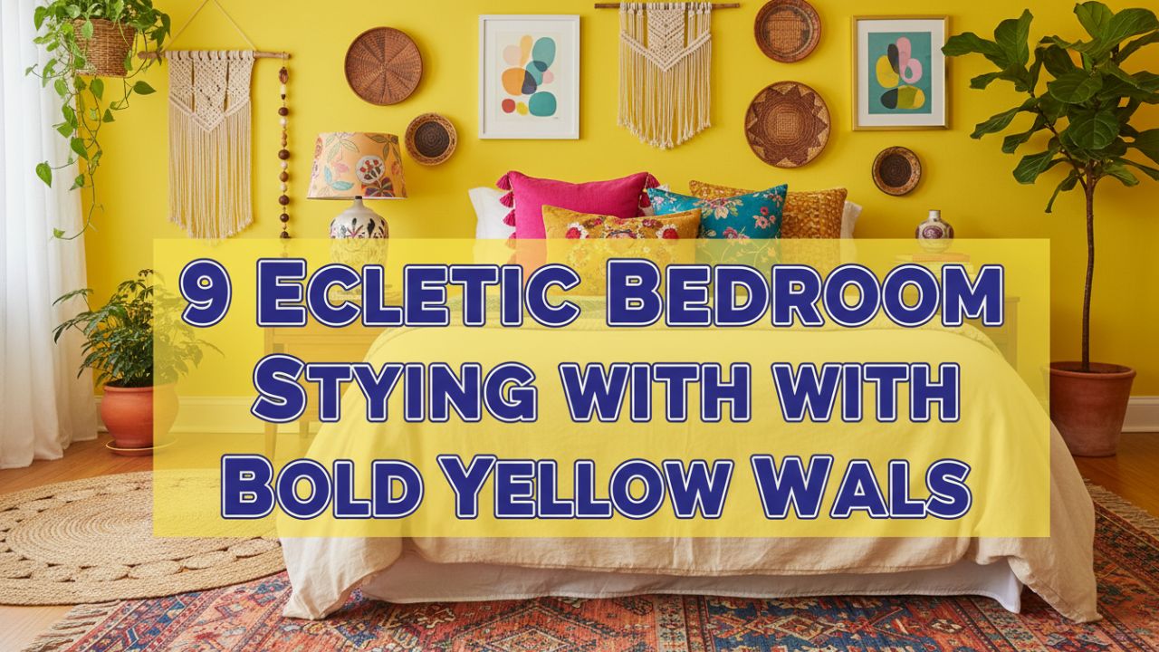 9 Eclectic Bedroom Styling with Bold Yellow Walls